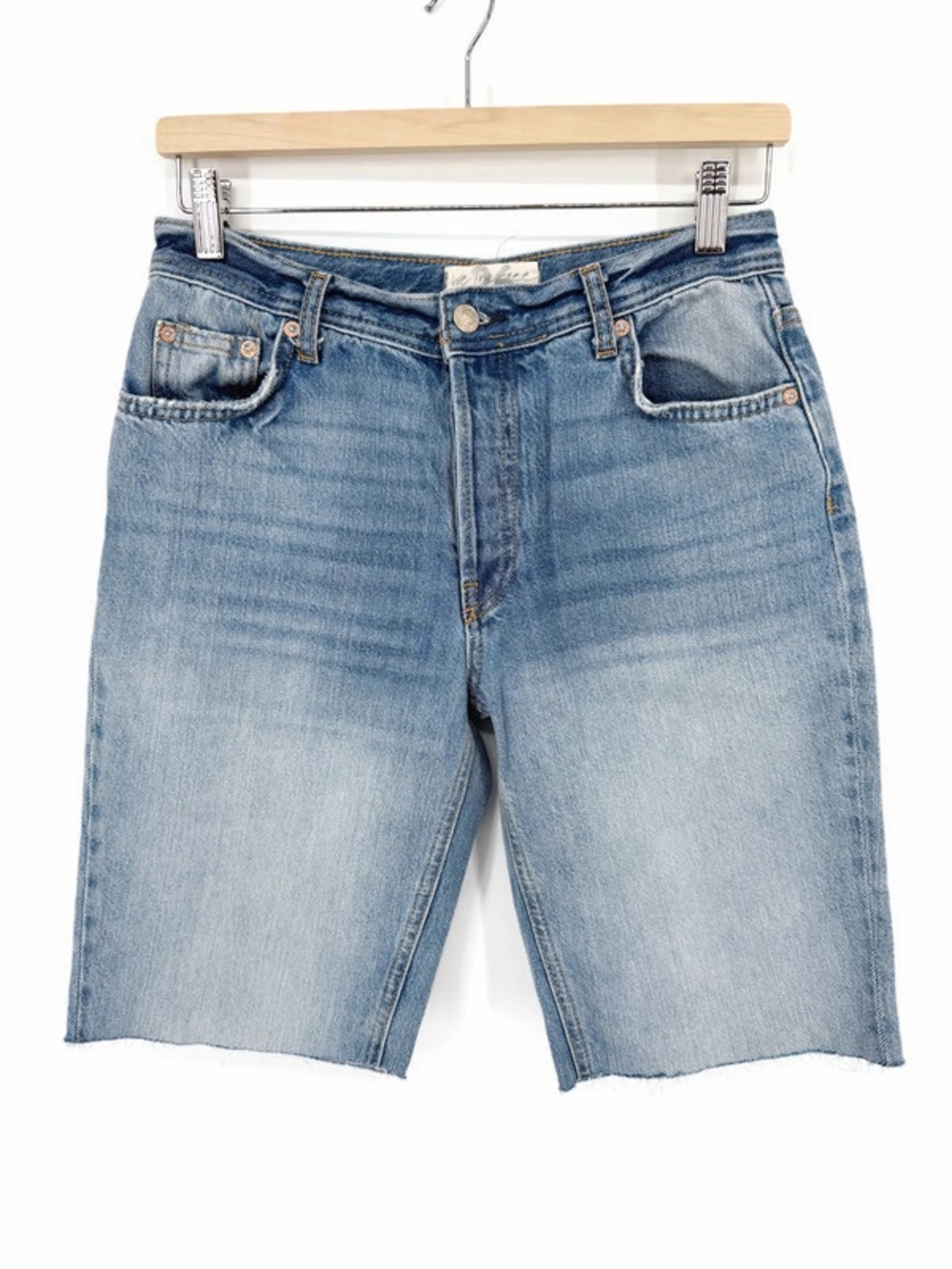 We The Free Denim Cutoff Bermuda Shorts Size 26 Raw Hem
